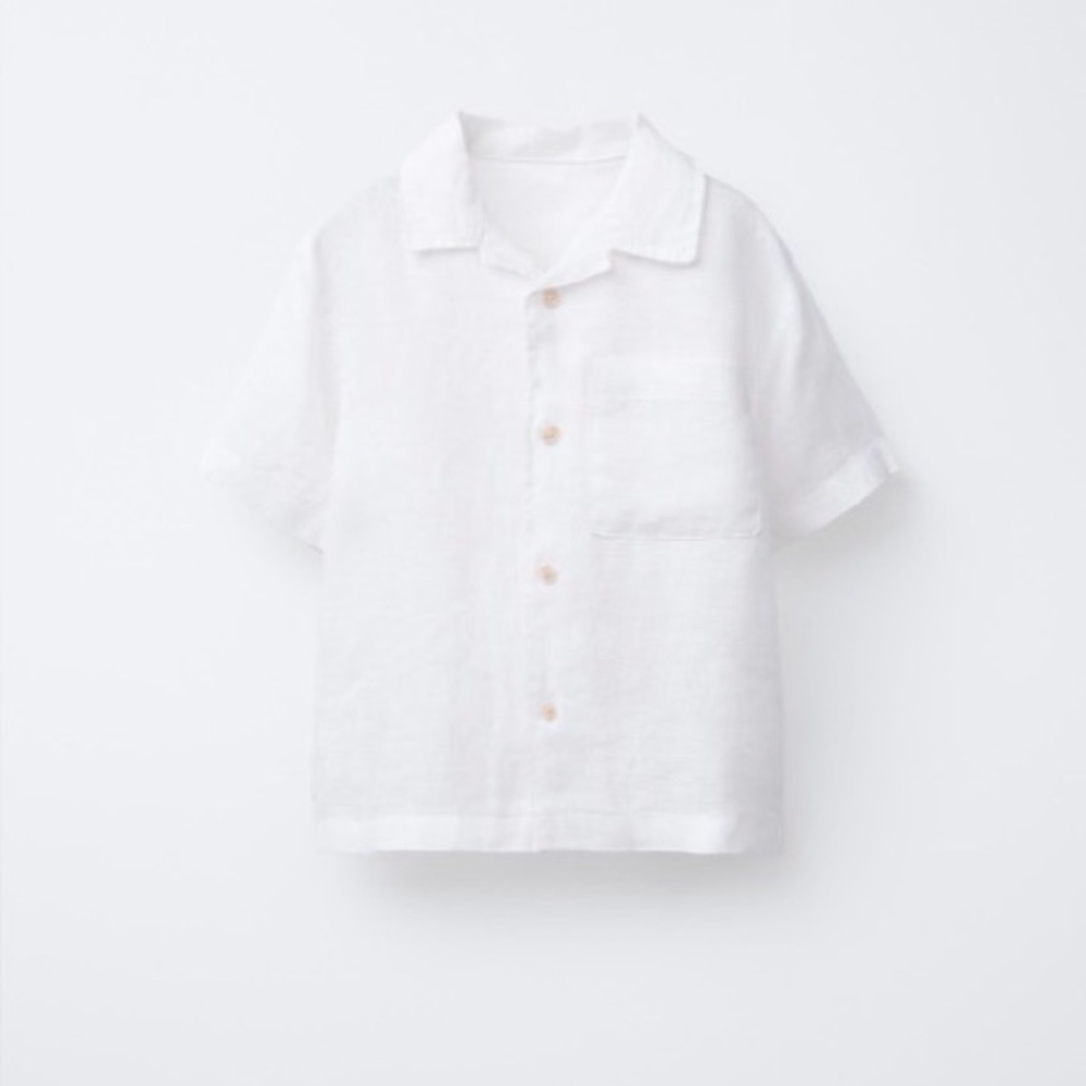 NWT Zara Kids 2T PLAIN 100% LINEN SHIRT